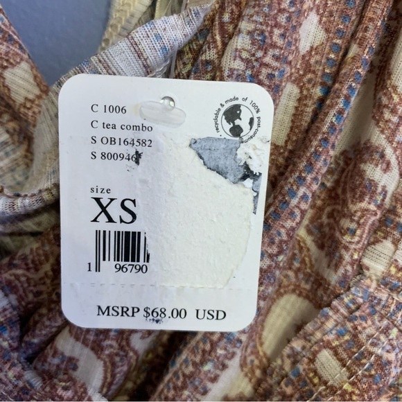 Free People We The Free Your Twisted Tank Top in Tea Combo - Size XS - Picture 5 of 6